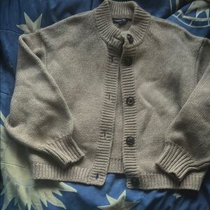 Cozy Tan Button-Up Cardigan